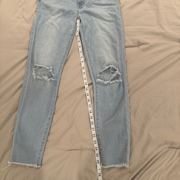 Frame Denim Le Skinny De Jeanne Crop in Honeywood Distressing Frayed Hem - Picture 11 of 12